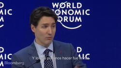 Primer ministro canadiense Trudeau habla de comercio y TPP en Davos News Clip