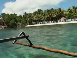 Woman traveling by boat along Indonesian fishermen's Island Stock Footage