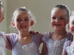 young ballerinas in a dance studio Stock Footage