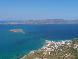 WS AERIAL View of islands near piraeus with sailboat / Piraeus, Peloponnese, Greece Stock Footage