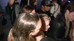 Briana Evigan & friends at Warwick in Hollywood Stock Footage