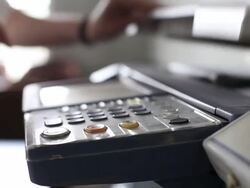woman using photocopier, real time. Stock Footage
