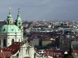 WS View of prague castle center of city / Prague, Hlavni mesto Praha, Czech Republic Stock Footage
