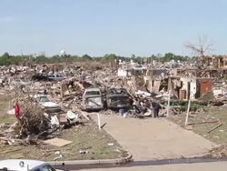 Destruction in Moore, Oklahoma after EF5 tornado Stock Footage