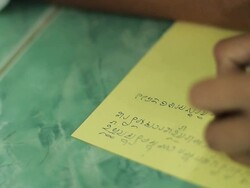 Working with paper documents Stock Footage