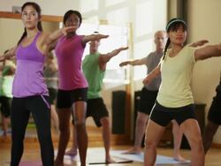 Yoga Fitness Class Stock Footage