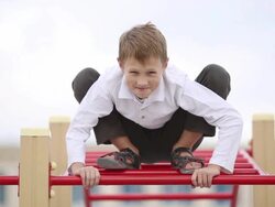 boy playing on the playground Stock Footage