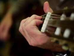 Playing Guitar closemusi-up Stock Footage