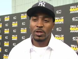 INTERVIEW: Hakeem Nicks at Cartoon Network Hosts Second Annual Hall Of Game Awards on 2/18/12 in Santa Monica, CA. Stock Footage