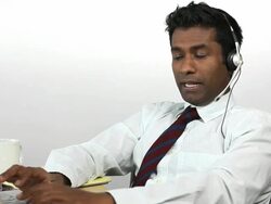 Charismatic Guy On Headset, Animated Stock Footage