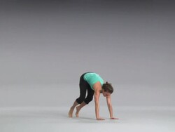 WS Women doing yoga on white stage / Portland, Oregon, USA Stock Footage
