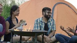 Telling Stories Around the Campfire Stock Footage