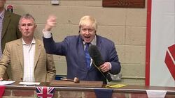 EU REFERENDUM: Boris Johnson and Priti Patel Campaigning for Vote Leave at Cattle Market in Clitheroe, Lancashire News Clip