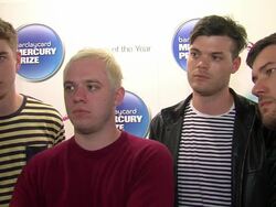 INTERVIEW Everything Everything on it being tough as a musician, seeing other bands disappear at the Barclaycard Mercury Prize Nominations at London England. (Footage by WireImage Video/Getty Images Entertainment Video) Stock Footage