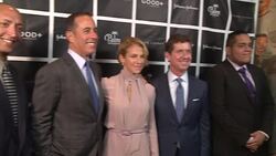 Jerry Seinfeld, Jessica Seinfeld at GOOD + Foundation's Fatherhood Lunch in New York City Stock Footage