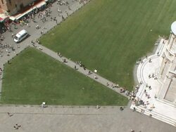 WS View of crowd in Cathedral Square from top of Leaning Tower / Pisa, Tuscany, Italy  Stock Footage
