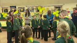 The Duchess of Cambridge attends a Cub Scout Pack meeting to celebrate 100 years of Cubs News Clip