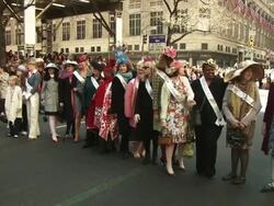 NYC's Annual Easter Bonnet Parade Stock Footage
