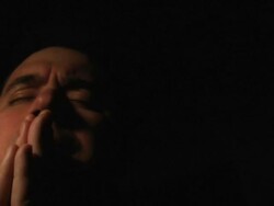 man frustration closeup Stock Footage