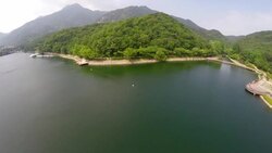 View of reservoir of Mt. Geumo(famous travel area) Stock Footage