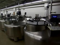 Slow pan of cryogenic seed storage tanks. Stock Footage