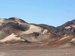 WS View of desert mountains / South Of Peru, Nazca, Peru Stock Footage