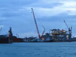 Shipyard in sunset,  - Time Lapse Stock Footage