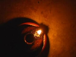 Burning Oil Lamp Stock Footage