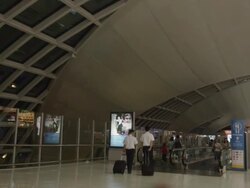 Concourse at Suvarnabhumi International Airport Stock Footage