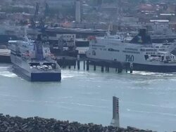 Passenger ferries in port at Calais News Clip