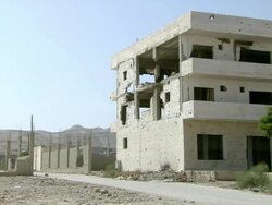 WS View of abandoned building in desert / Bethlehem, Palestine, Israel Stock Footage