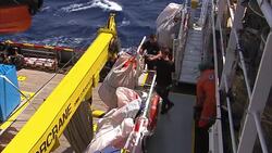 MOAS Migrant rescue boat in the Mediterranean News Clip