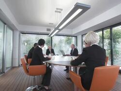 HD DOLLY: Business Meeting Stock Footage