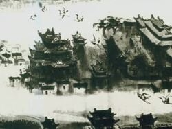 Shot of golden temple rooftop in China Stock Footage
