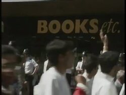 Anti Salman Rushdie demonstrations by Muslims Stock Footage