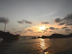 Beach at Sunset with Beautiful Cloudscape Stock Footage