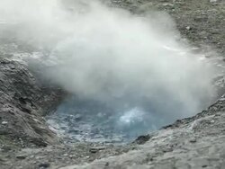 CU Boiling and bubbling water from geothermal activity in Geysir Park / Haukadalur, Haukadalur, Iceland Stock Footage