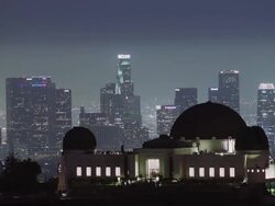 GriffithPark with Los Angeles skyline timelapse day to night  Stock Footage