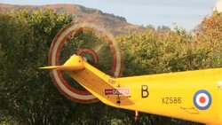 An RAF search and rescue Sea King helicopter, in Ambleside, Lake District, UK. Stock Footage