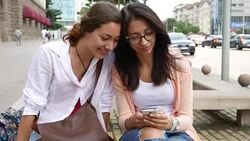 Surfing the net and laughing Stock Footage