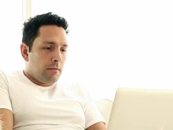 Laptop Man Close Up Stock Footage