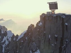 WS AERIAL View of radar network  / Switzerland Stock Footage