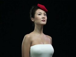 Woman wearing red hat Stock Footage