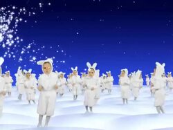 Happy rabbits celebrating Merry Christmas Stock Footage