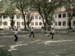 School Yard of Le Hong Phong High School  Stock Footage