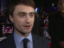 INTERVIEW - Daniel Radcliffe on reading poetry, what attracts him to it, being a gay icon at 'Kill Your Darlings' Red Carpet on October 17, 2013 in London, England. Stock Footage