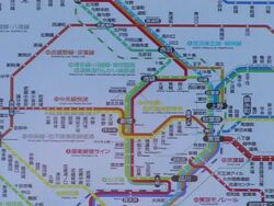 CU Shot of Tokyo subway map on digital display screen / Tokyo, Japan Stock Footage