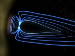 This animation shows a magnetospheric sunstorm, during which the reconnection causes energy to be rapidly released along the field lines causing the auroras to brighten Stock Footage