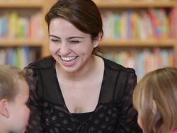 Reading to Kids in the Library Stock Footage