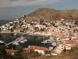 Hydra Port General View Stock Footage